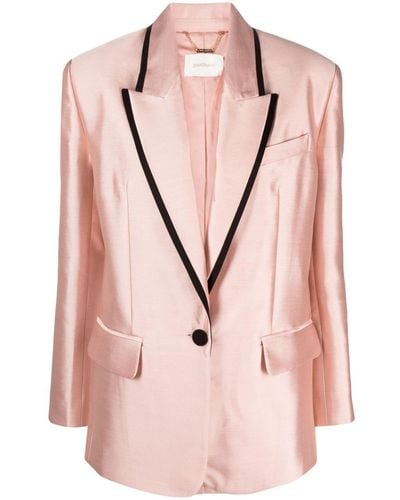 Zimmermann Contrasting-trim Single-breasted Blazer - Pink