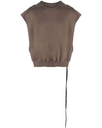 Rick Owens Tatlin Sleeveless Cropped Sweatshirt - Gray