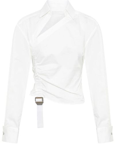 Dion Lee Asymmetrisches Hemd mit Raffungen - Weiß