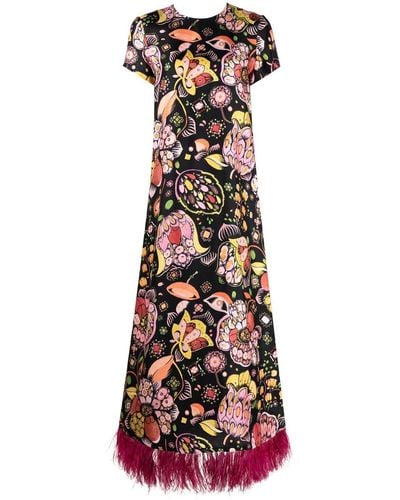 La DoubleJ Swing-Kleid mit Blumen-Print - Schwarz