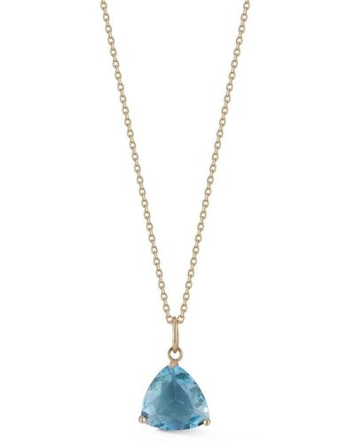 Mateo 14kt Yellow Gold Topaz Pendant Necklace - Blue
