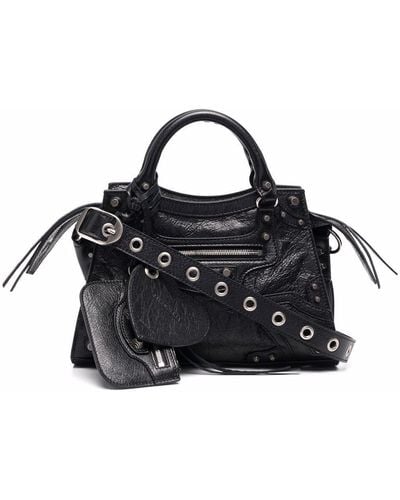 Balenciaga Neo Cagole Xs Leather Handbag - Black