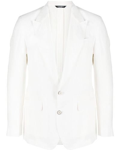 Dolce & Gabbana Single-breasted Blazer Jacket - White