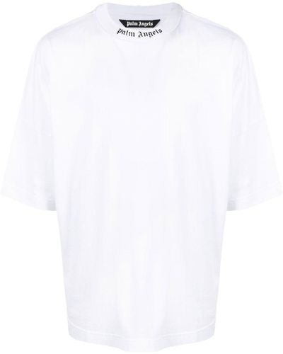 Palm Angels Oversized T-shirt Met Opstaande Hals In Wit