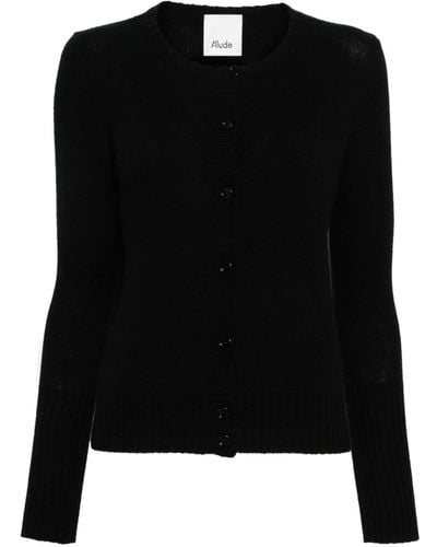 Allude Knitted Cashmere Cardigan - Black
