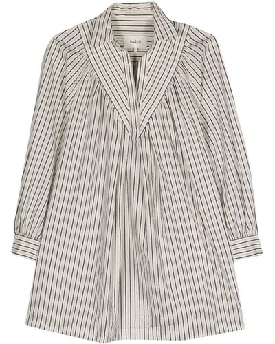 Ba&sh Fadia Striped Shirt Dress - Grey