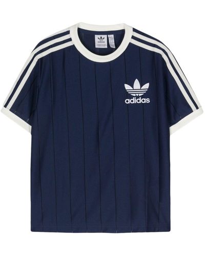 adidas 3 Stripes ロゴ Tシャツ - ブルー