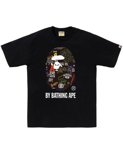 A Bathing Ape Logo-print Cotton T-shirt - Black