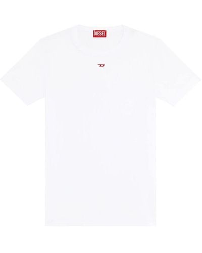 DIESEL Camiseta D-Ribber-N con cuello redondo - Blanco