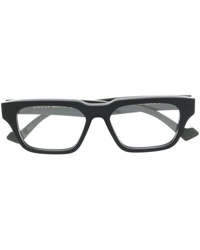 Gucci カラーブロック スクエア眼鏡フレーム - ブラック