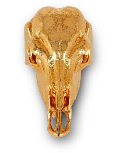 Balmain Buffalo Skull Ring - Metallic