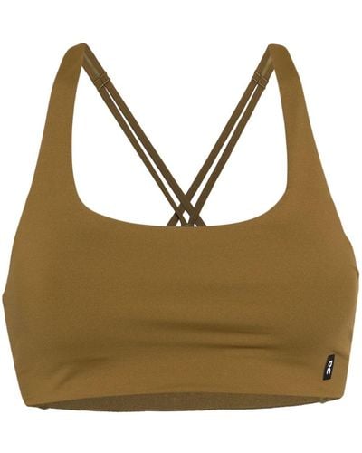 On Shoes Stretch-jersey Bra Top - Brown