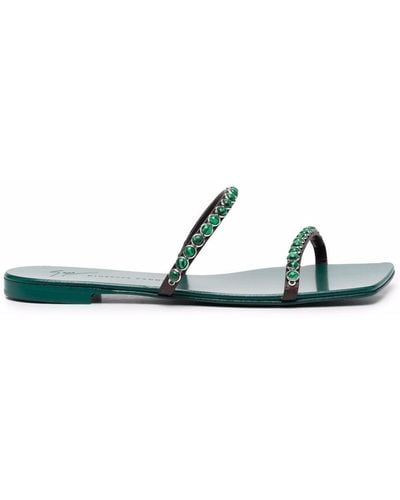 Giuseppe Zanotti Gemstone-embellished Open-toe Sandals - Green