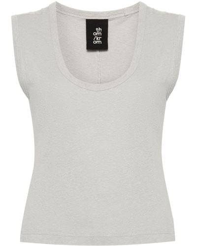 Thom Krom Riibed Mélange Top - White