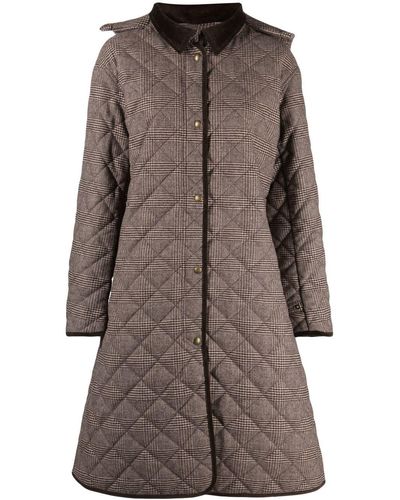 Polo Ralph Lauren Check-patterned Quilted Coat - Brown