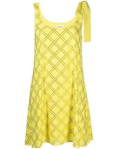 P.A.R.O.S.H. Kleid mit geometrischen Einsätzen - Gelb