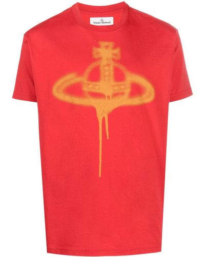 Vivienne Westwood T-Shirt mit Reichsapfel-Print - Rot