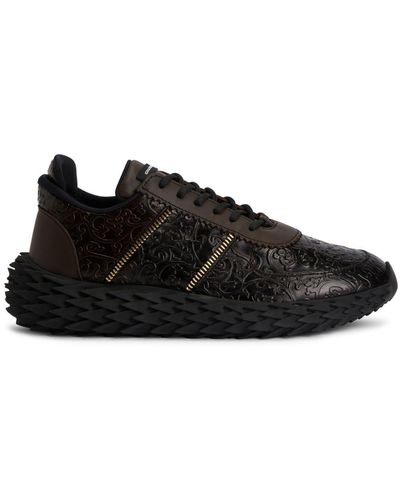 Giuseppe Zanotti Urchin Sneakers aus geprägtem Leder - Schwarz