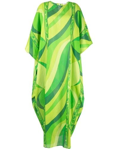 Emilio Pucci Marmo-print Maxi Dress - Green