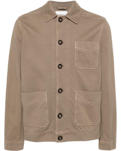 Circolo 1901 Cotton Piqué Shirt Jacket - Brown