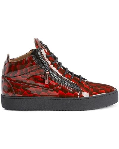 Giuseppe Zanotti Kriss Geometric-pattern Glazed Sneakers - Brown