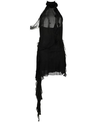 Blumarine Vestido corto con cuello halter - Negro