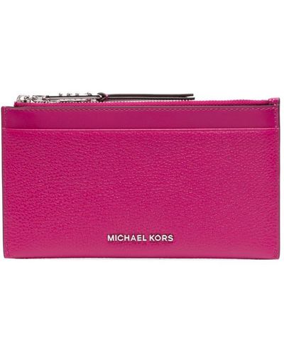 Michael Kors Empire Leather Card Holder - Purple