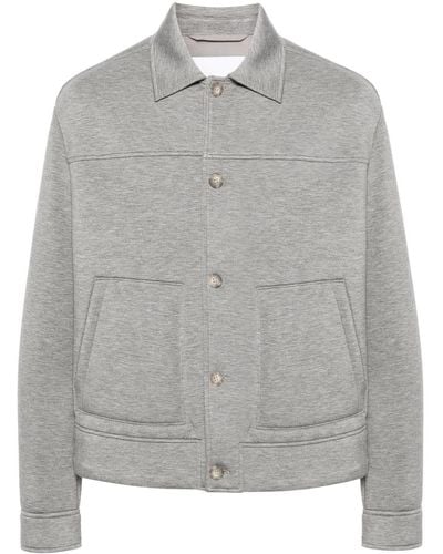 Neil Barrett Mélange Jersey Shirt Jacket - Gray