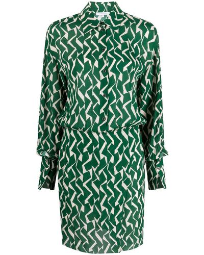 Patrizia Pepe Vestido camisero con estampado gráfico - Verde