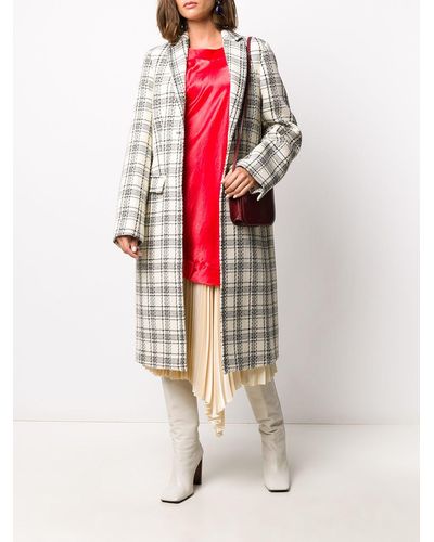 Marni Checked single-breasted coat - Weiß