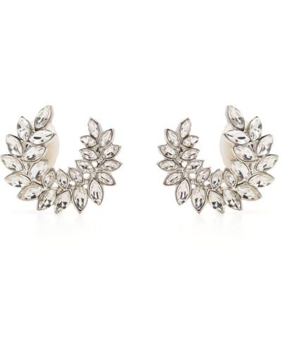 Kenneth Jay Lane Crystal-embellished Clip-on Earrings - White