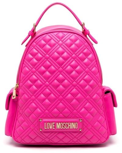 Love Moschino Mochila acolchada con letras del logo - Rosa