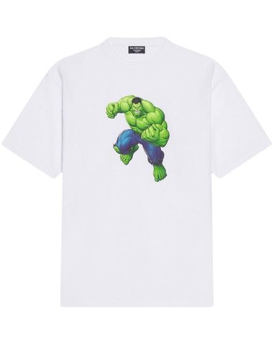 Balenciaga Hulk-print Short-sleeve T-shirt - White