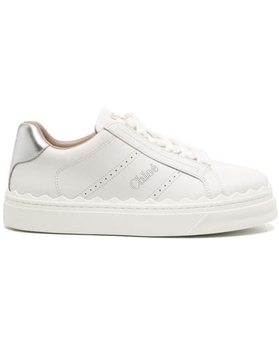 Chloé Lauren Leather Trainers - White