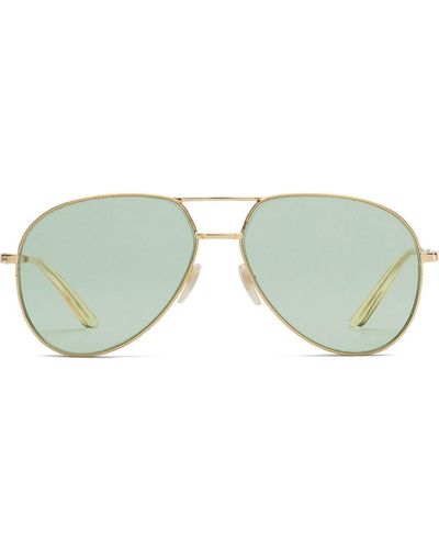 Gucci Pilotenbrille mit verzierten Bügeln - Grün