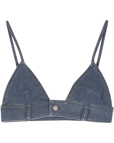 Alexander Wang Trompe Loeil Denim Bra Top - Blue