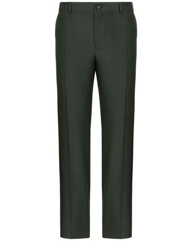 Dolce & Gabbana Sartoriale Tailored Linen Trousers - Green