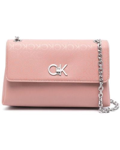 Calvin Klein モノグラム ショルダーバッグ - ピンク
