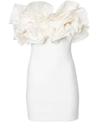 Carolina Herrera Ruffled-detail Strapless Minidress - White