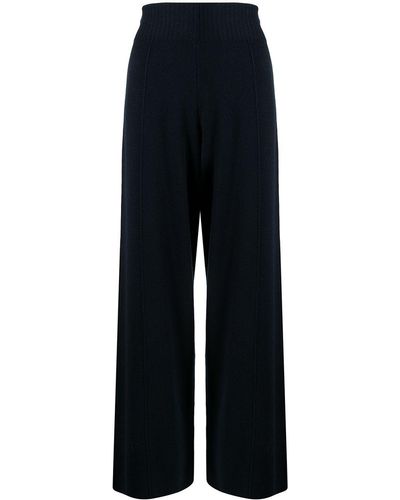 Pringle of Scotland High-waist Wide-leg Knitted Trousers - Blue