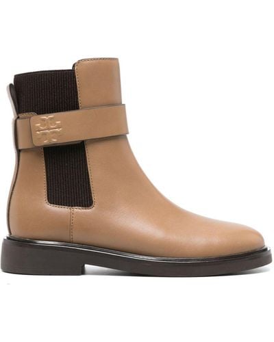 Tory Burch Double T Leather Boots - Brown