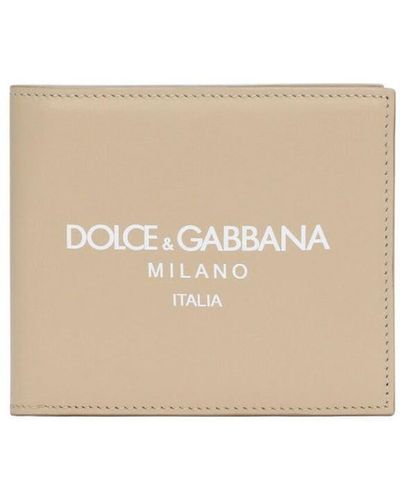 Dolce & Gabbana Logo-print Leather Wallet - Natural
