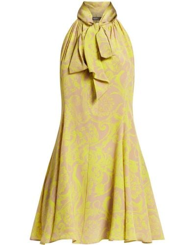 Versace Barocco Silk Minidress - Yellow
