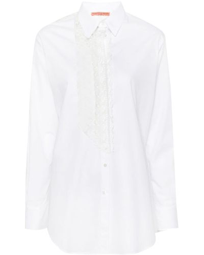 Ermanno Scervino T-shirt à empiècements en dentelle - Blanc