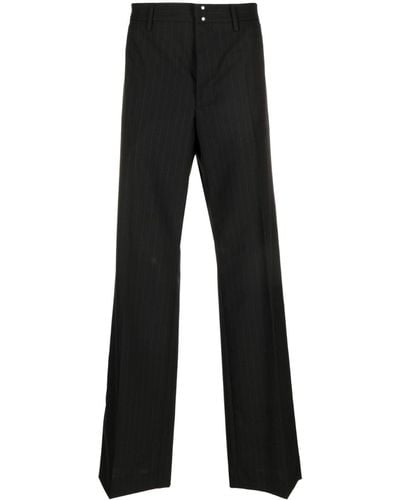 MM6 by Maison Martin Margiela Pinstripe-pattern Wide-leg Trousers - Black