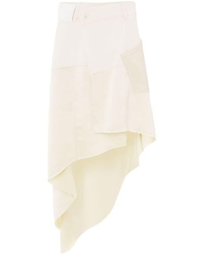 JW Anderson Falda midi asimétrica - Blanco