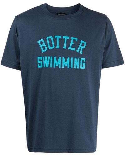 BOTTER Flocked-logo Organic Cotton T-shirt - Blue