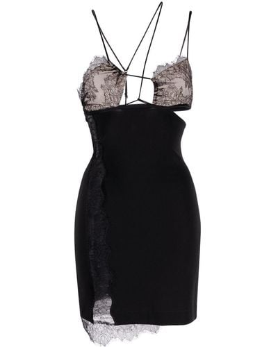Nensi Dojaka Lace-details Mini Dress - Black