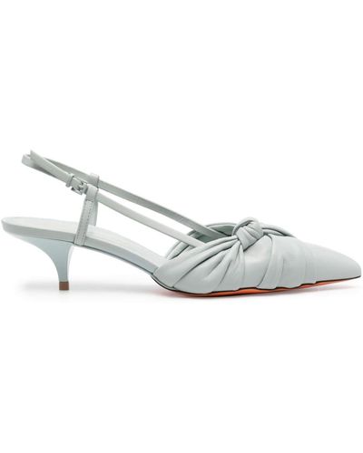 Santoni Zapatos con tacón de 52mm y detalle de nudo - Blanco