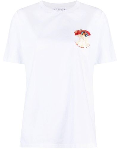 JW Anderson Apple Core Logo-print T-shirt - White